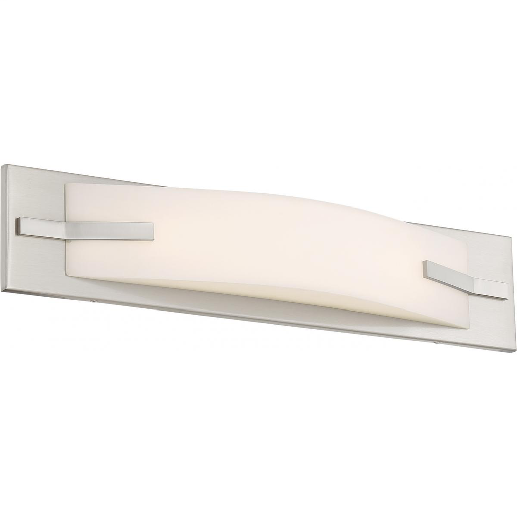 Bow - 20" LED Vanity with White Acrylic Diffuser - Brushed Nickel Finish