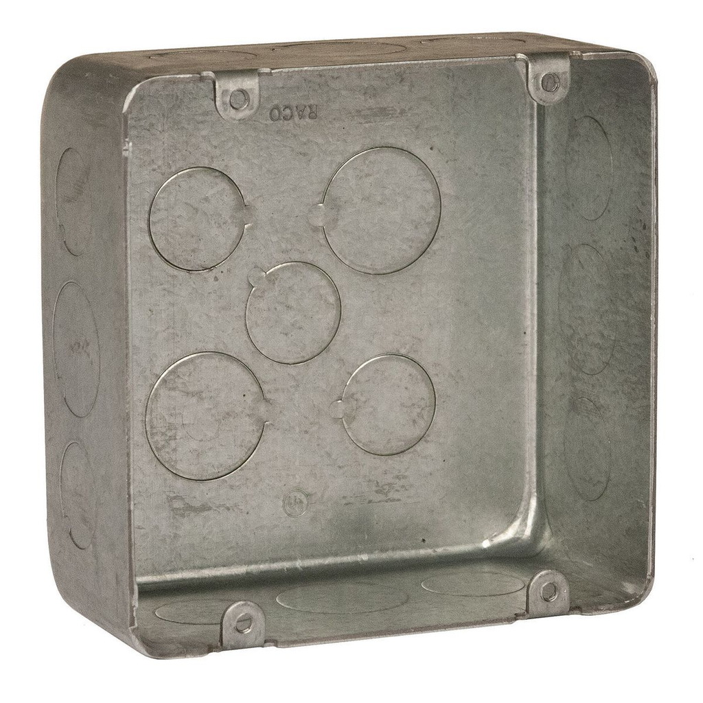 4-11/16 in. Plenum Box, 2-1/8 in. Deep, Eleven 1/2 in. and Six 3/4 in. Knockouts