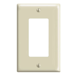 1-Gang Decora/GFCI Device Wallplate, Midway Size, Thermoset, Ivory