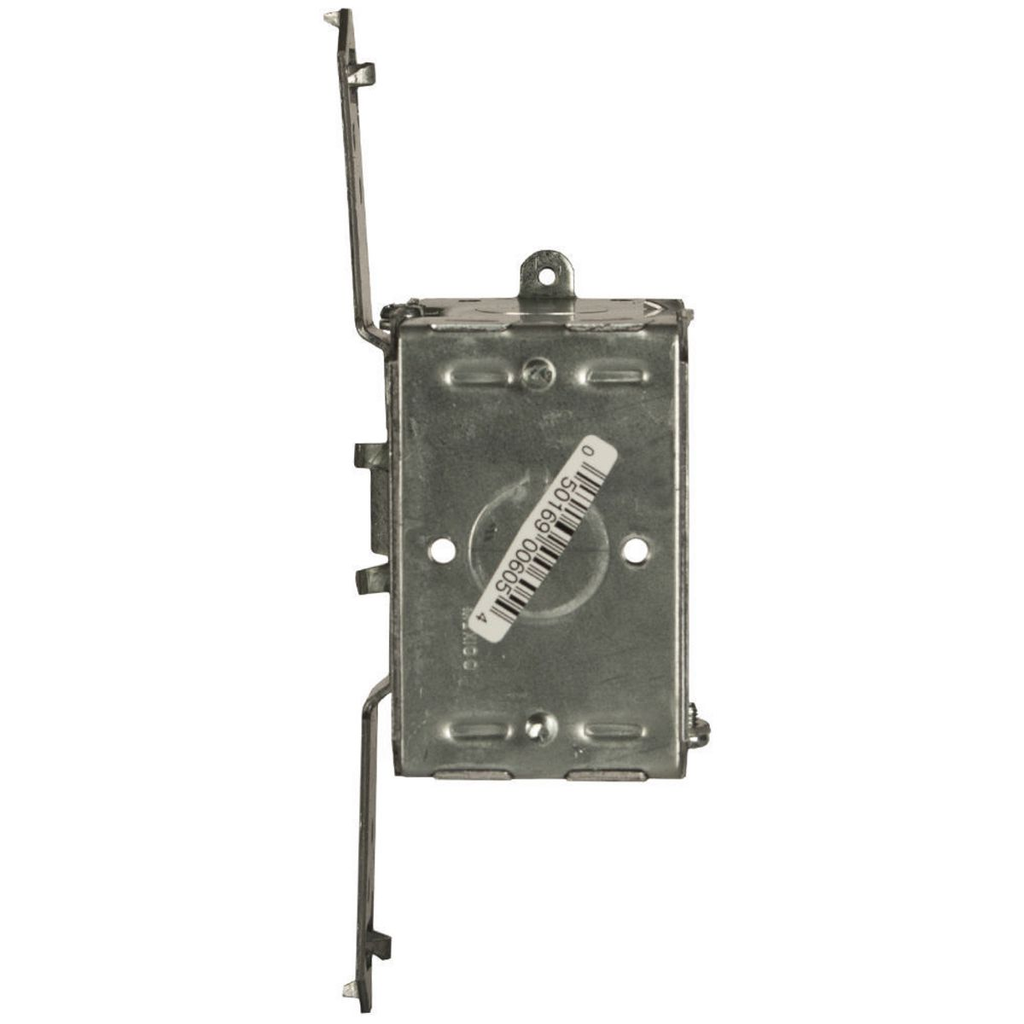 3 in x 2 in. Switch Box, Gangable, 3-1/2 in. Deep, Seven 1/2 in. KO's & NMSC Clamps, TS Bracket