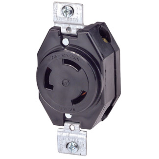 30 Amp, 125/250 Volt, Flush Mount Locking Receptacle, Industrial Grade