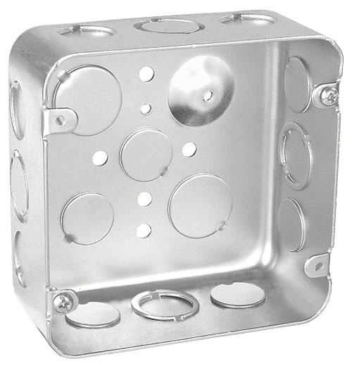 72151-S - Drawn Junction Box 1-1/2" Deep 1/2 & 3/4" KOs, 4-11/16", 25 Pak