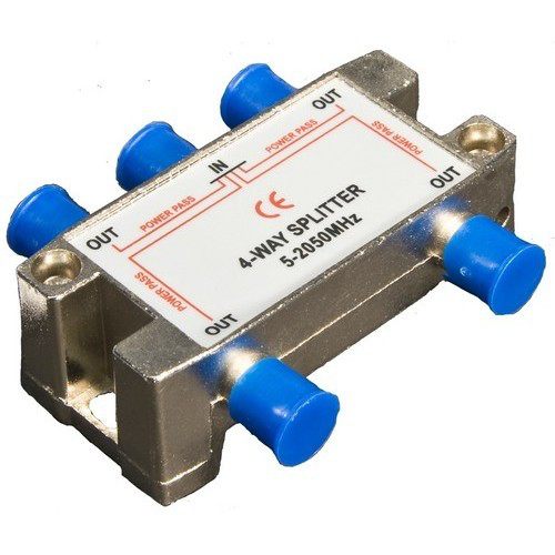 4 Way Splitters with Ground Block Satellite 5-2050Mhz