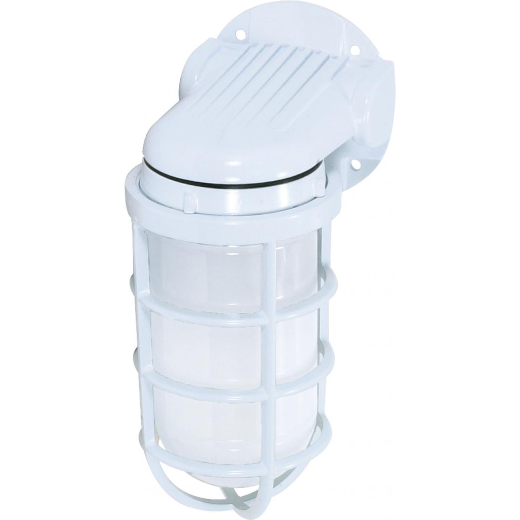 1 Light - 11" Vapor Proof - Wall Mount with Frosted Glass - White Finish