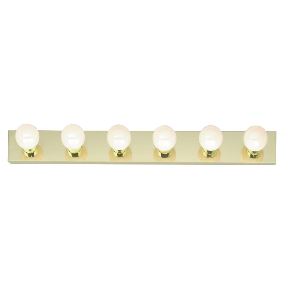 6 Light - 36" Vanity Strip - Polished Brass Finish