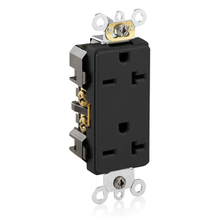 20 Amp Decora Plus Duplex Receptacle/Outlet, Commercial Grade, Self-Grounding