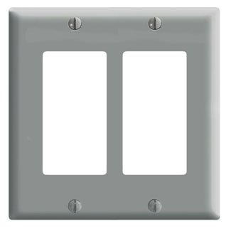 2-Gang Decora/GFCI Device Wallplate/Standard Size, Thermoset, Gray
