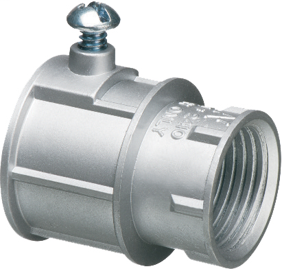 3/4" EMT to 1/2" female threaded. Zinc combination coupling. set-screw EMT to RIGID