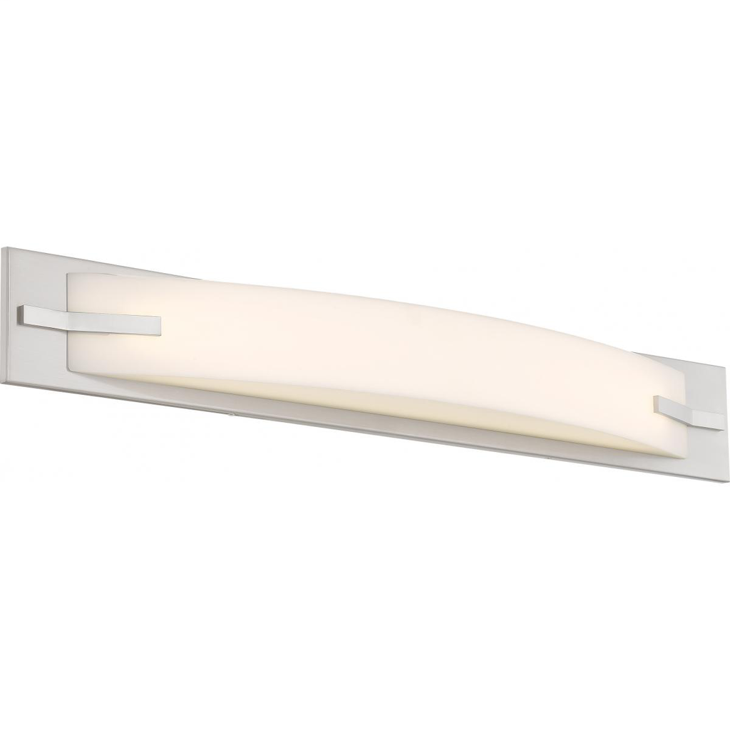 Bow - 31" LED Vanity with White Acrylic Diffuser - Brushed Nickel Finish