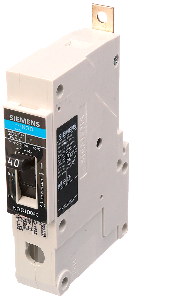 BREAKER NGB 1P 40A 347V 14KA LD LUG
