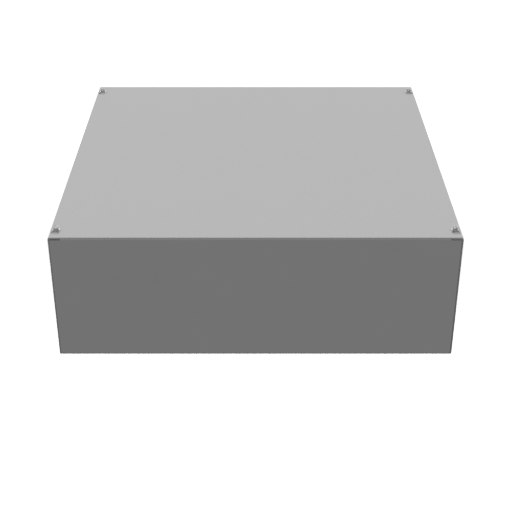 24X8x24 Screw Cover Type 1 UL Steel No KO Gray Cover w/ Teardrop Slots Holes In Back