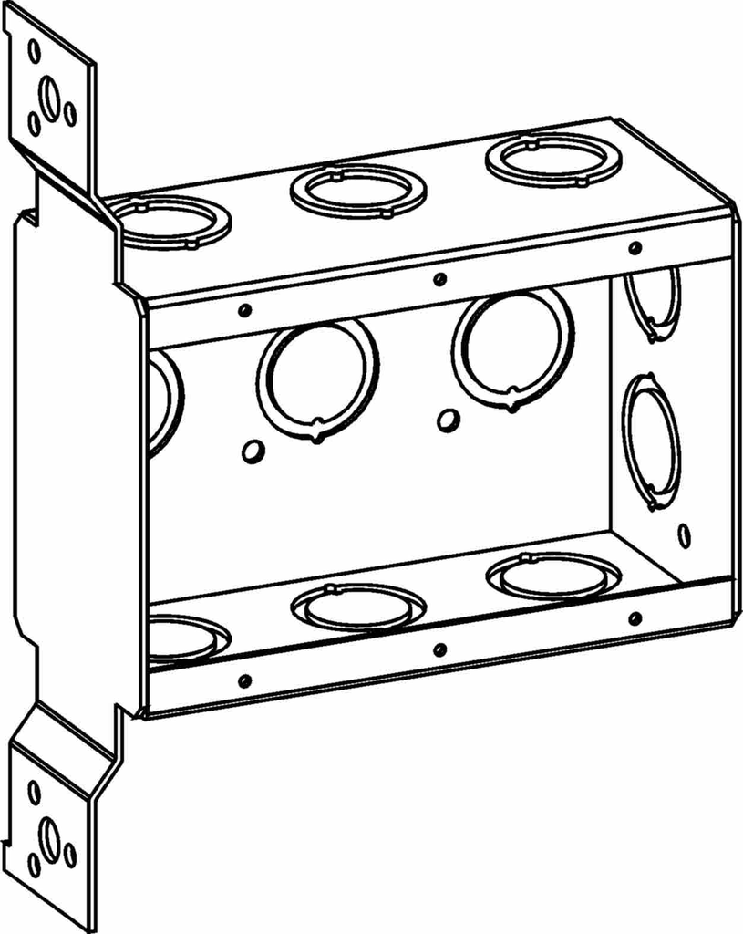 2-1/2" DEEP, 3-GANG MASONRY BOX WITH DEVICE EARS & FB BRACKET