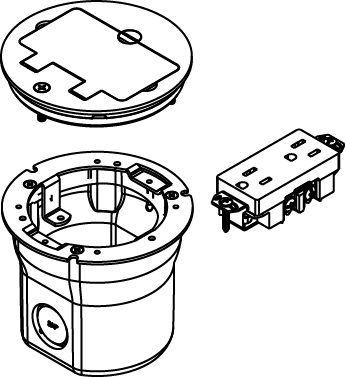 862GFI Series PVC Floor Box Assembly for Wood or Concrete Floors