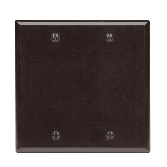 2-Gang No Blank Wallplate, Standard Size, Thermoset, Brown