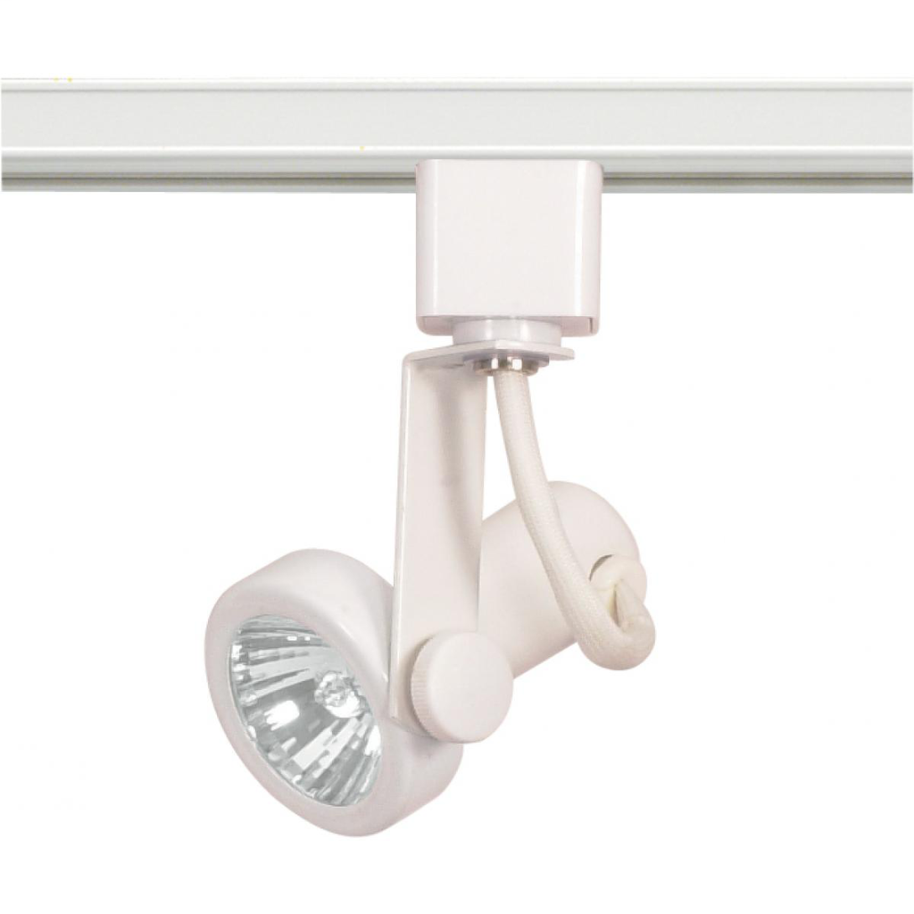 1 Light - MR16 - 120V Track Head - Gimbal Ring - White Finish