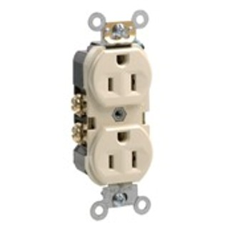 15 Amp Duplex Receptacle/Outlet, Commercial Grade, Self-Grounding