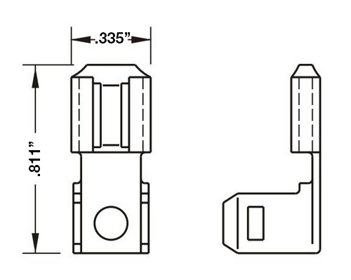 90° Chair Adapter (2 Male tabs)