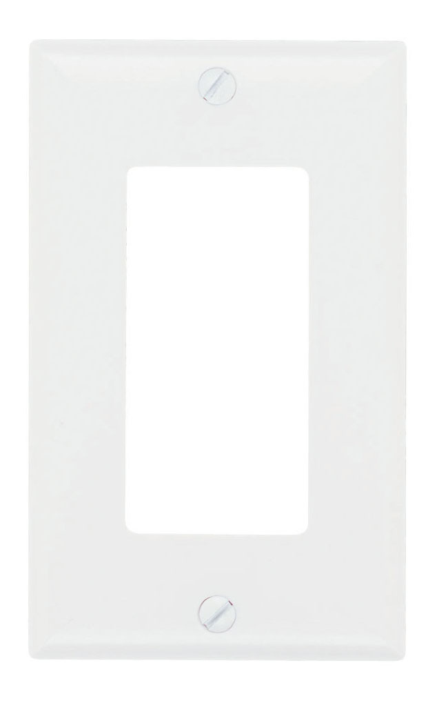 1-Gang Thermoset Wall Plate, 1 Decorator Opening, White