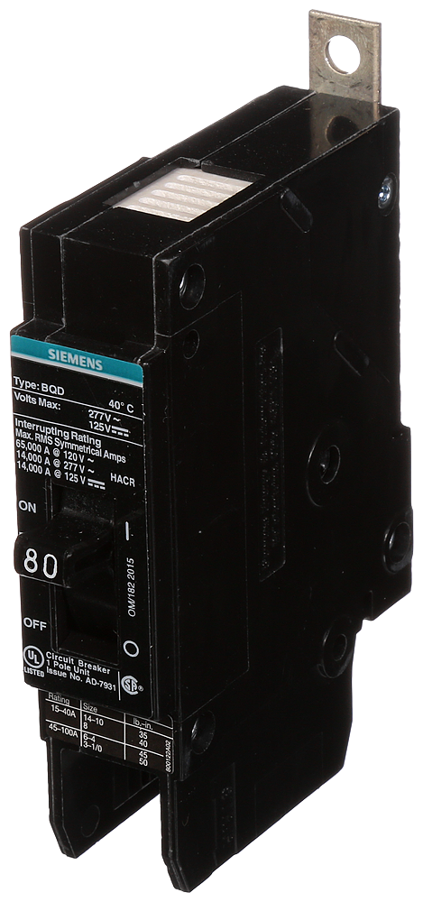 BREAKER BQD 1P 80A 277VAC 14KA