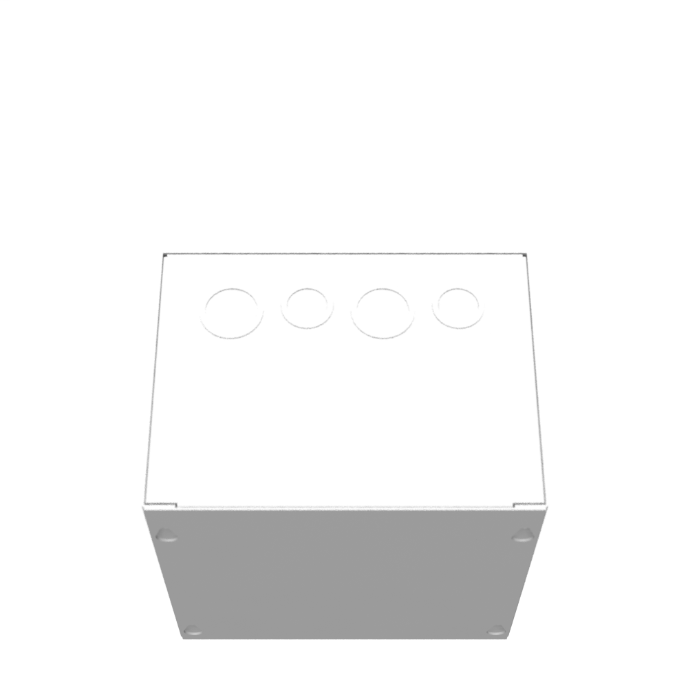 8x6x8 Screw Cover Type 1 UL Steel KOs Gray Cover w/Teardrop Slots Holes In Back