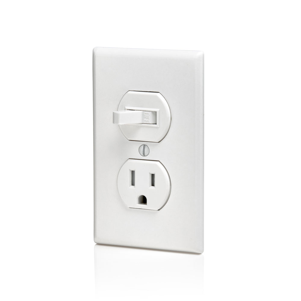 15 Amp Tamper-Resistant Outlet/Receptacle / Single-Pole Switch Combination Device, Grounding, White