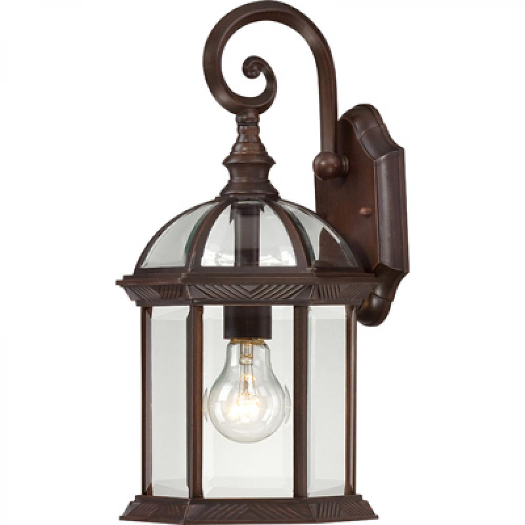 Boxwood - 1 Light 15" Wall Lantern with Clear Beveled Glass - Rustic Bronze Finish