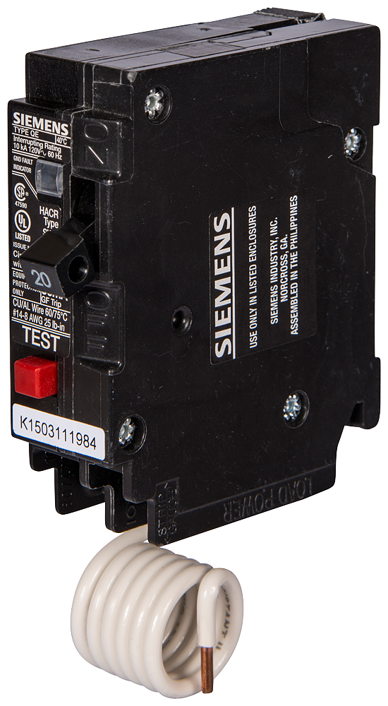 BRKR QE2 GFCI 30mA 1P 120V 20A 10KA