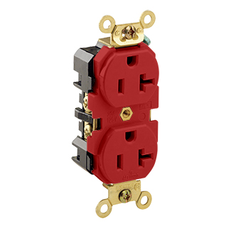 20 Amp Duplex Receptacle/Outlet, Industrial Grade, Self-Grounding