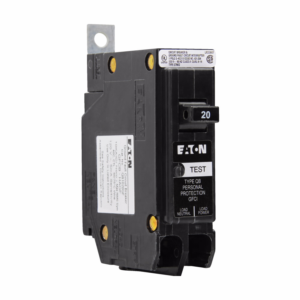 Bolt-on Mount Type QBGFT Ground Fault Circuit Breaker 1-Pole 20-Amp