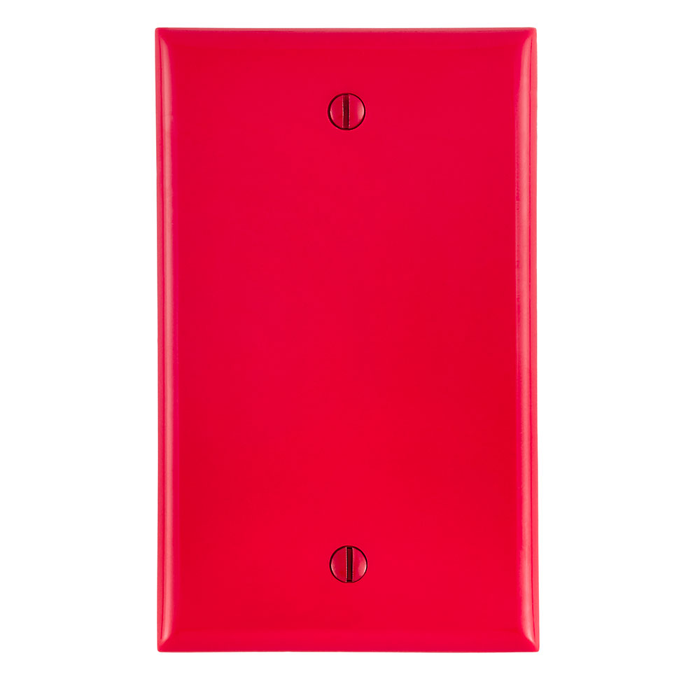 1-Gang Blank Wallplate, Standard Size, Thermoplastic Nylon, Red