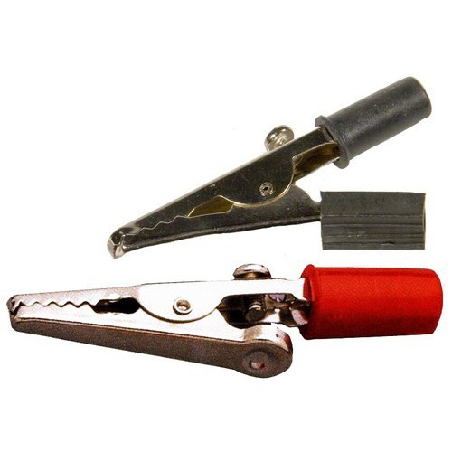 Alligator Test Clips Molded Handle Red Screw Type 2-1/4""
