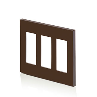 3-Gang Decora Plus Screwless Wallplate Polycarbonate, Brown