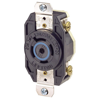 20 Amp, 120/208 Volt, Flush Mount Locking Receptacle, Industrial Grade