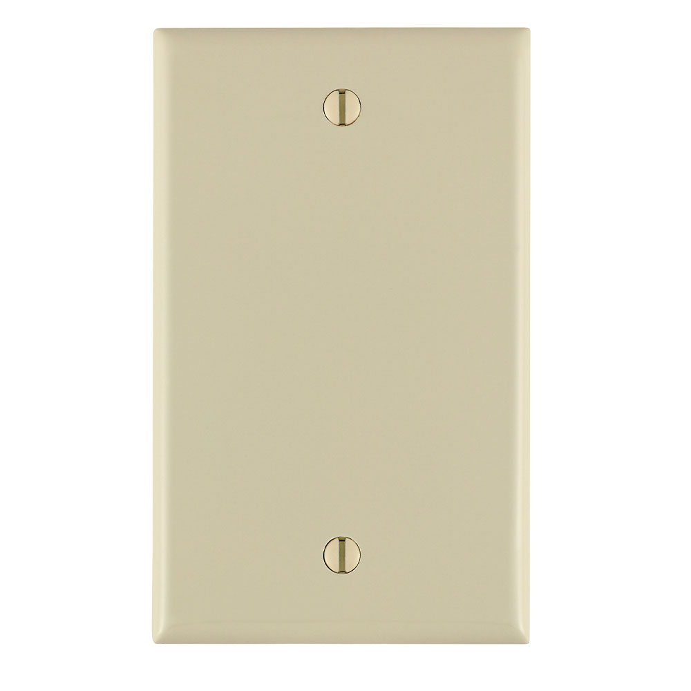 1-Gang Blank Wallplate, Standard Size, Thermoplastic Nylon, Light Almond