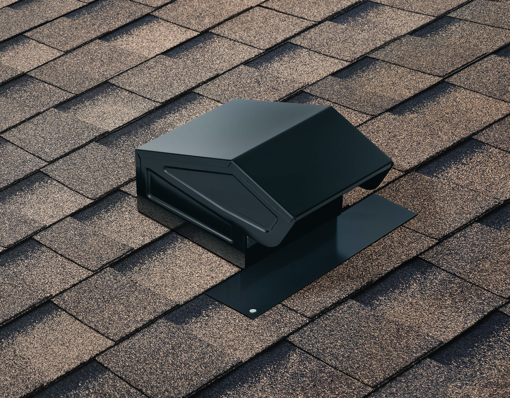 Broan-NuTone® Steel Roof Cap for 3" or 4" Round Duct with Backdraft Damper and Bird screen, Black