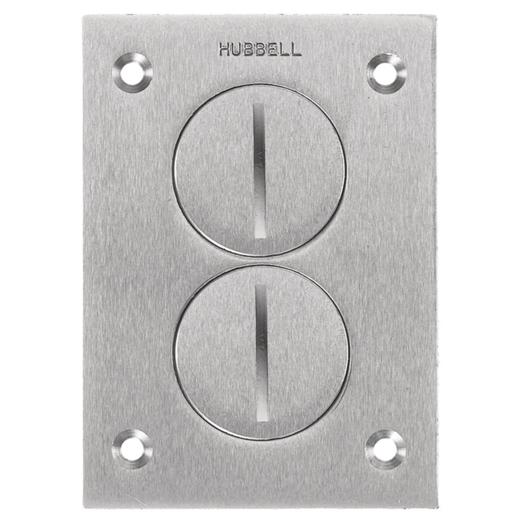 1-Gang Cover, Rectangular, Duplex Threaded Plugs, Aluminum