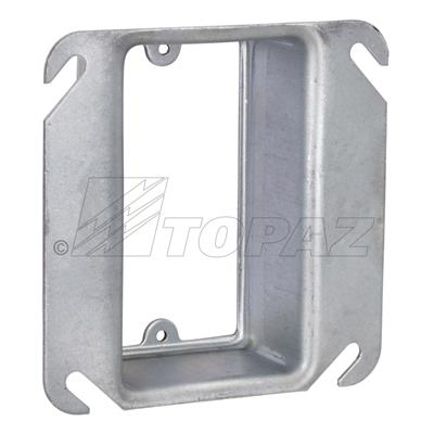 4" Square Single Gang Device Rings Raised 1-1/2"