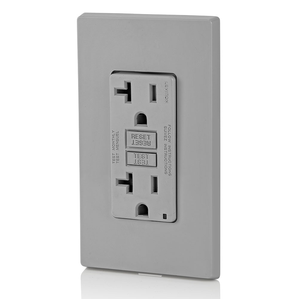 20 Amp, Self Test, Tamper-Resistant GFCI Outlet with LED Indicator Light