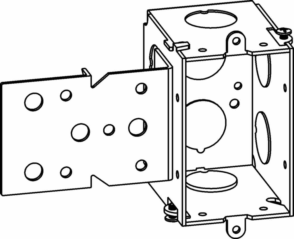 2-1/2" DEEP, GANGABLE 1-GANG SWITCH BOX WITH B BRACKET