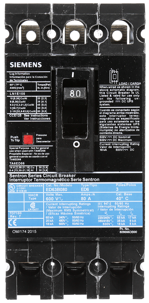 BRKR ED6 3P 600V 80A