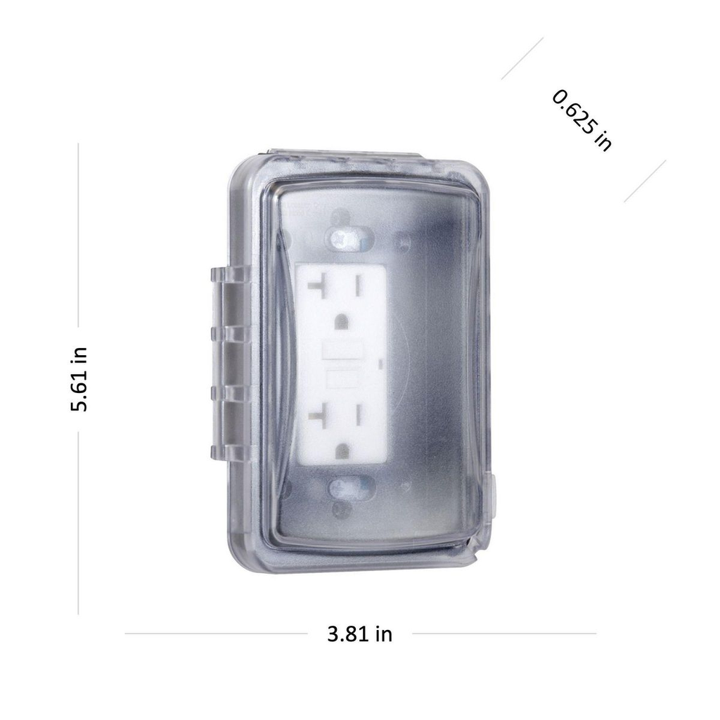 1-Gang Weatherproof Flip Cover, Horizontal/Vertical, Flat, 16-in-1, Clear