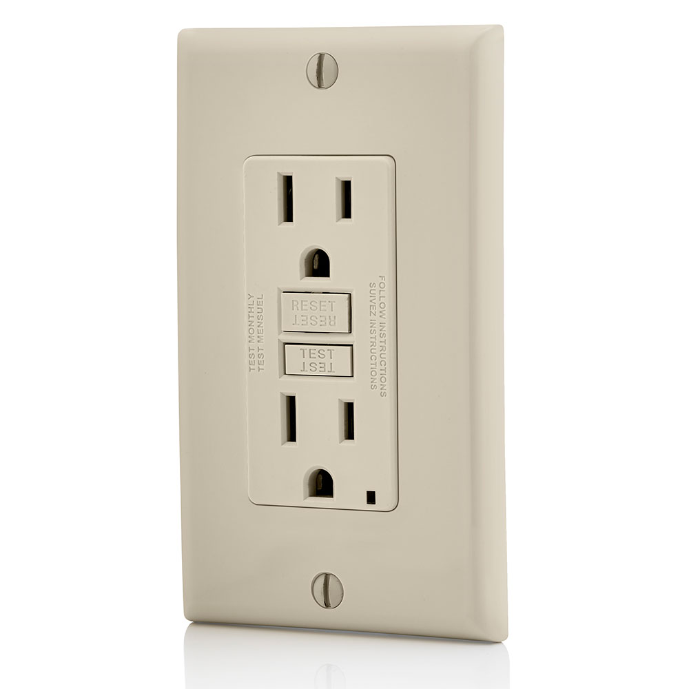 15 Amp, Self Test, Non Tamper-Resistant GFCI Outlet with LED Indicator Light