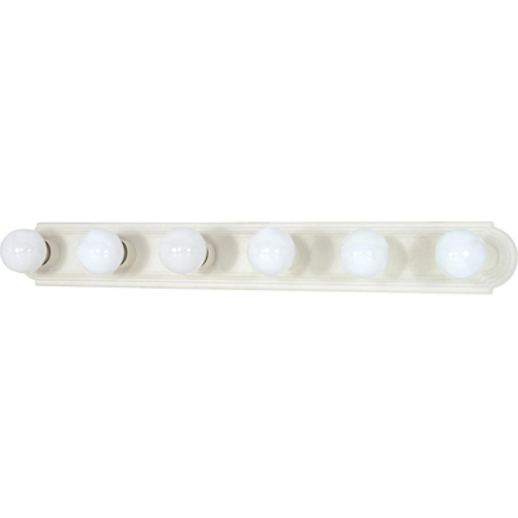 6 Light - 36" Vanity Strip - Textured White Finish
