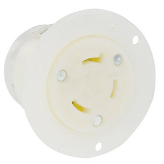 15 Amp, 250 Volt, Flanged Outlet Locking Receptacle, Industrial Grade