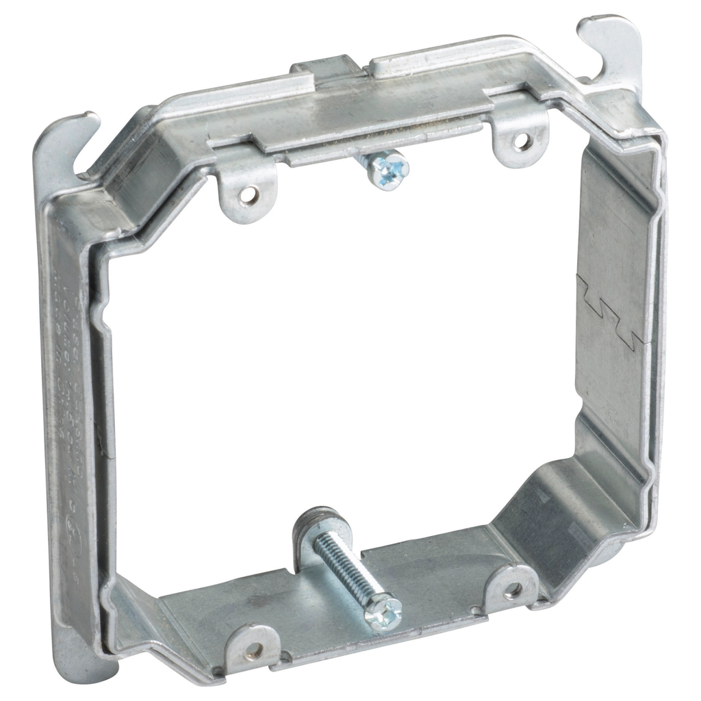 Adjustable Mud Ring, 2 Gang, 5/8"–1 1/2" Drywall