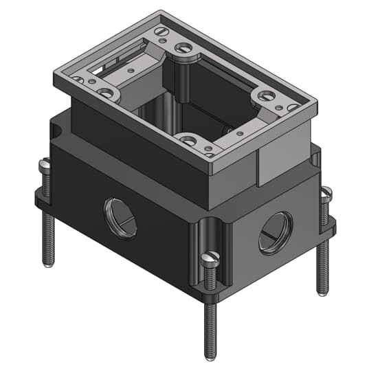 1-G FLUSH FLR-BX HUB1IN W/AL TRIM