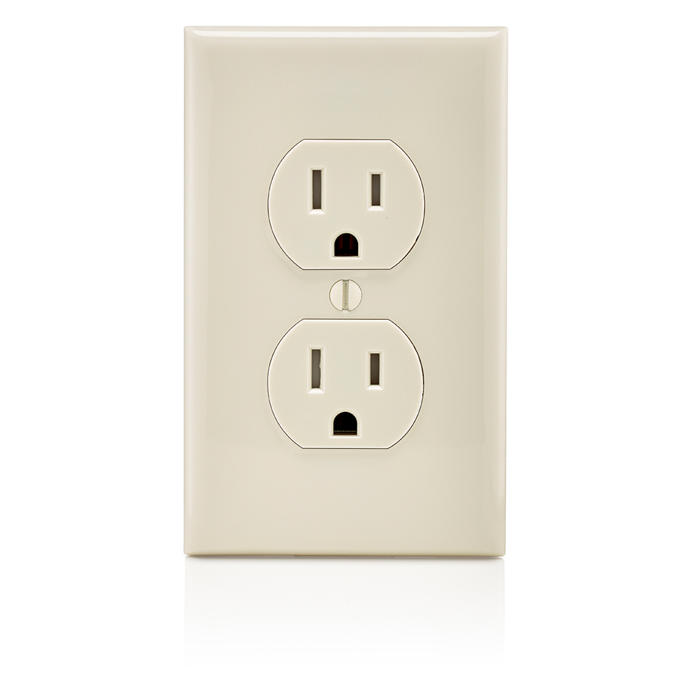15 Amp Tamper-Resistant Duplex Outlet/Receptacle, Grounding, Light Almond