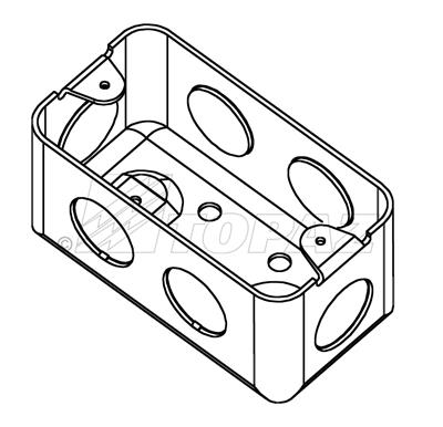 4" X 2" Steel Rectangle Drawn Handy Boxes 1-7/8" Deep 3/4" KO