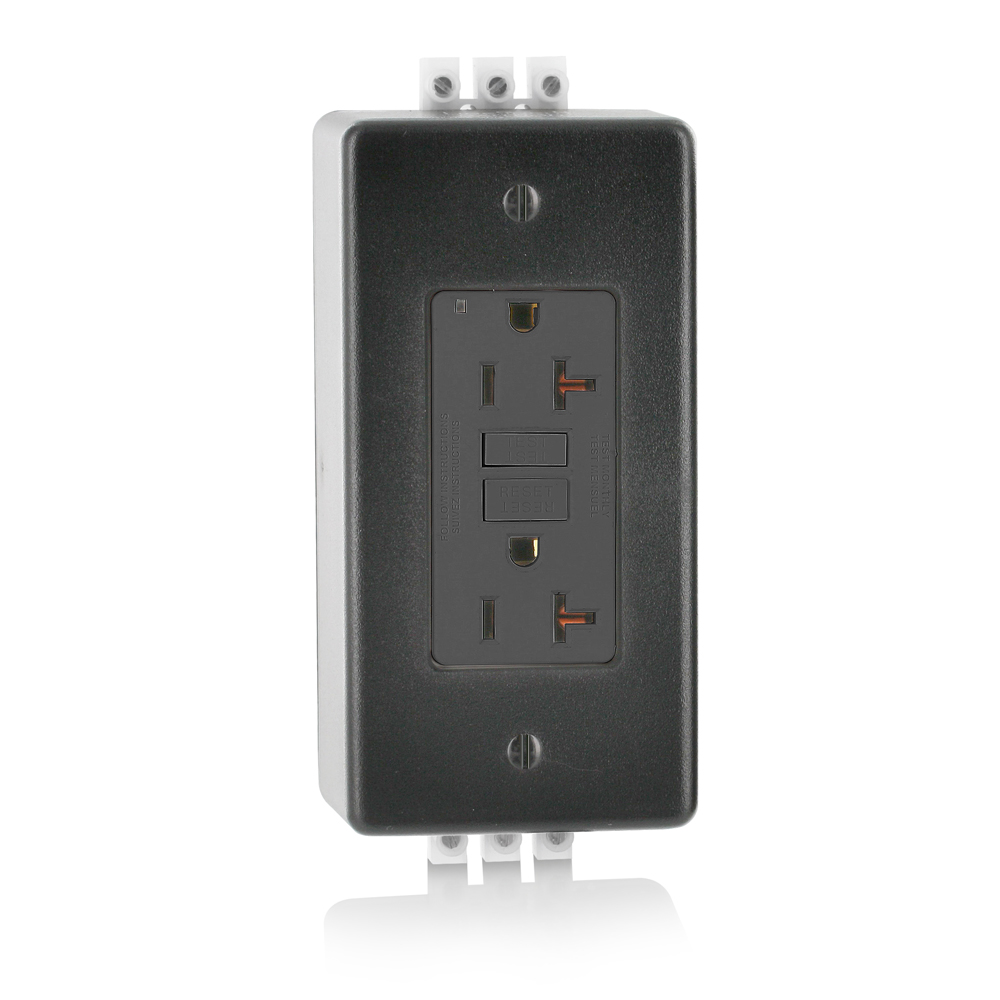 20 Amp, SmartlockPro® GFCI Receptacle/Outlet, Hospital Grade, DIN Rail Mount