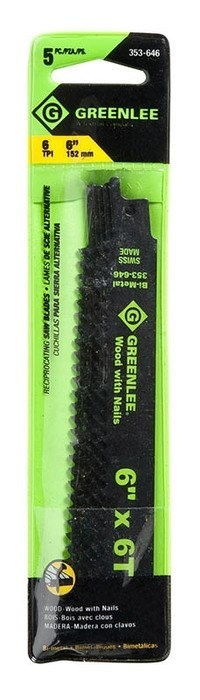 6" x 6T Reciprocating Saw Blade (Pack of 5)